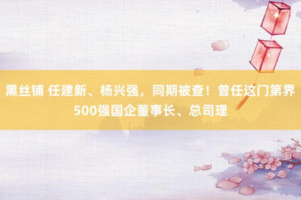 黑丝铺 任建新、杨兴强，同期被查！曾任这门第界500强国企董事长、总司理