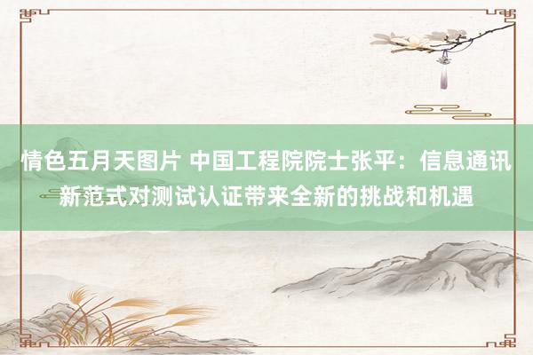 情色五月天图片 中国工程院院士张平：信息通讯新范式对测试认证带来全新的挑战和机遇