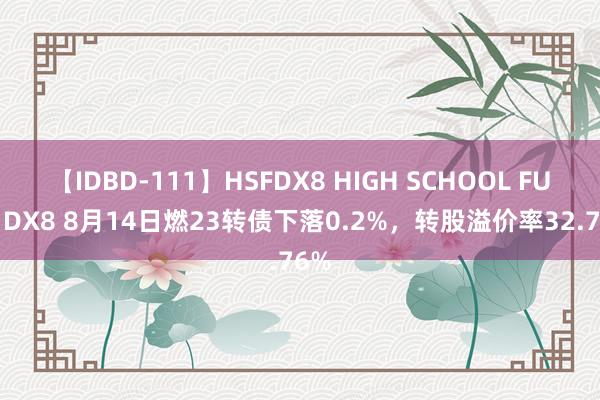 【IDBD-111】HSFDX8 HIGH SCHOOL FUCK DX8 8月14日燃23转债下落0.2%，转股溢价率32.76%