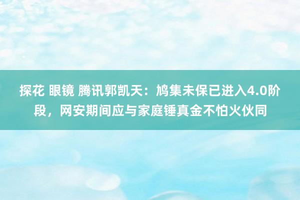 探花 眼镜 腾讯郭凯天：鸠集未保已进入4.0阶段，网安期间应与家庭锤真金不怕火伙同