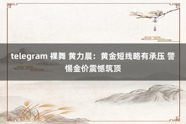 telegram 裸舞 黄力晨：黄金短线略有承压 警惕金价震憾筑顶