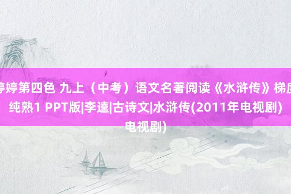 婷婷第四色 九上（中考）语文名著阅读《水浒传》梯度纯熟1 PPT版|李逵|古诗文|水浒传(2011年电视剧)